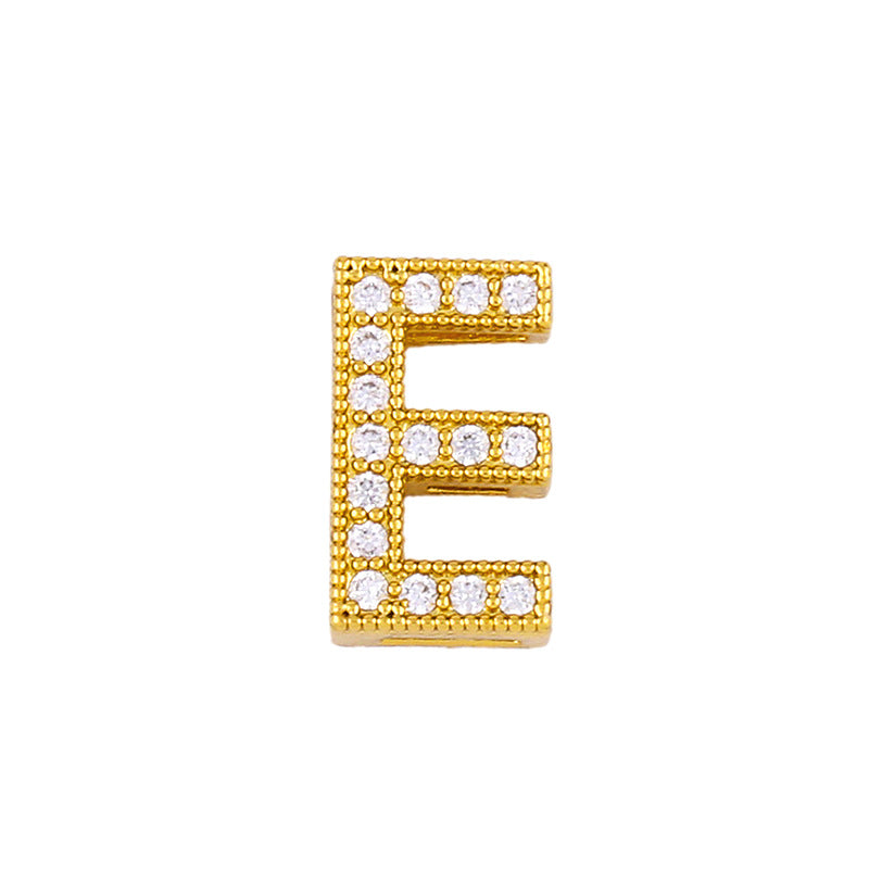 Wholesale 26 English Alphabets Gold-plated Necklaces with Diamonds